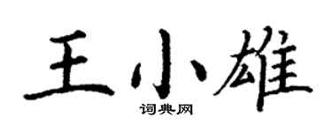 丁谦王小雄楷书个性签名怎么写