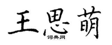 丁谦王思萌楷书个性签名怎么写