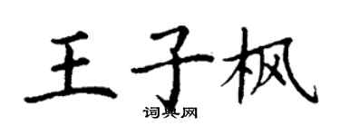 丁谦王子枫楷书个性签名怎么写