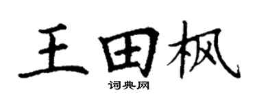 丁谦王田枫楷书个性签名怎么写