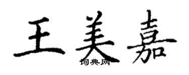 丁谦王美嘉楷书个性签名怎么写