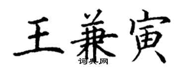 丁谦王兼寅楷书个性签名怎么写