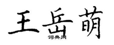 丁谦王岳萌楷书个性签名怎么写