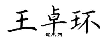 丁谦王卓环楷书个性签名怎么写
