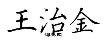 丁谦王治金楷书个性签名怎么写