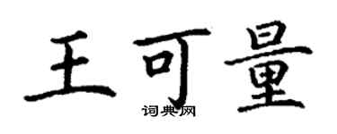 丁谦王可量楷书个性签名怎么写