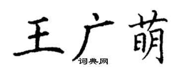 丁谦王广萌楷书个性签名怎么写