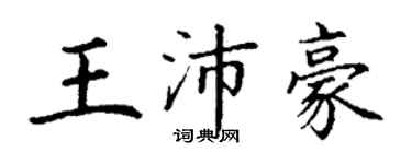 丁谦王沛豪楷书个性签名怎么写