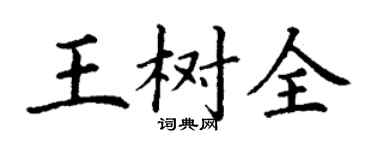 丁谦王树全楷书个性签名怎么写