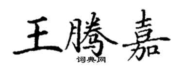 丁谦王腾嘉楷书个性签名怎么写