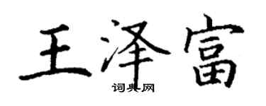 丁谦王泽富楷书个性签名怎么写
