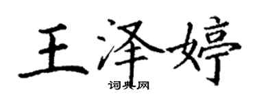 丁谦王泽婷楷书个性签名怎么写