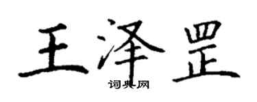 丁谦王泽罡楷书个性签名怎么写