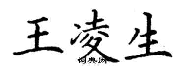 丁谦王凌生楷书个性签名怎么写