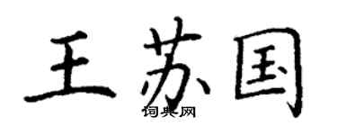 丁谦王苏国楷书个性签名怎么写
