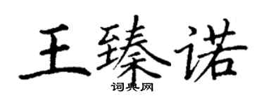 丁谦王臻诺楷书个性签名怎么写