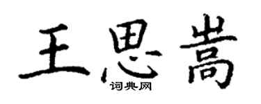 丁谦王思嵩楷书个性签名怎么写