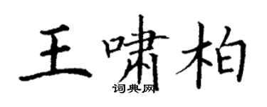 丁谦王啸柏楷书个性签名怎么写