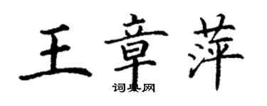 丁谦王章萍楷书个性签名怎么写