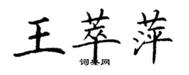 丁谦王萃萍楷书个性签名怎么写