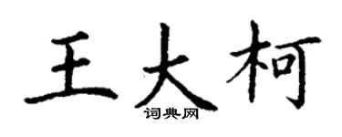 丁谦王大柯楷书个性签名怎么写