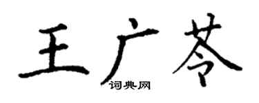丁谦王广苓楷书个性签名怎么写
