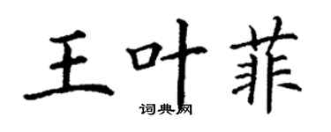 丁谦王叶菲楷书个性签名怎么写