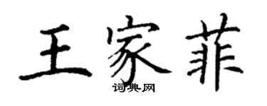 丁谦王家菲楷书个性签名怎么写