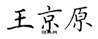 丁谦王京原楷书个性签名怎么写