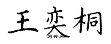 丁谦王奕桐楷书个性签名怎么写