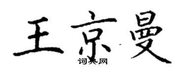 丁谦王京曼楷书个性签名怎么写
