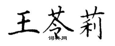 丁谦王苓莉楷书个性签名怎么写
