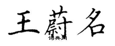 丁谦王蔚名楷书个性签名怎么写