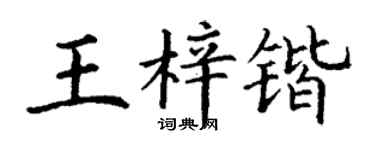 丁谦王梓锴楷书个性签名怎么写