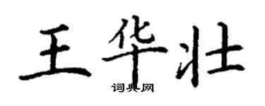 丁谦王华壮楷书个性签名怎么写