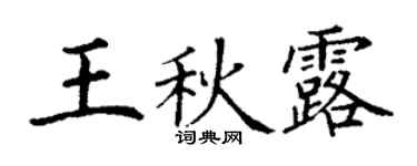 丁谦王秋露楷书个性签名怎么写