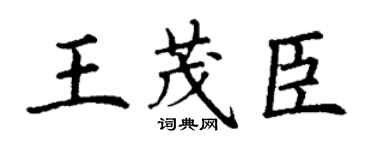 丁谦王茂臣楷书个性签名怎么写