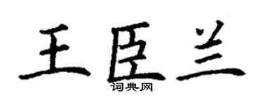 丁谦王臣兰楷书个性签名怎么写