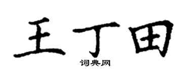 丁谦王丁田楷书个性签名怎么写