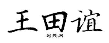 丁谦王田谊楷书个性签名怎么写