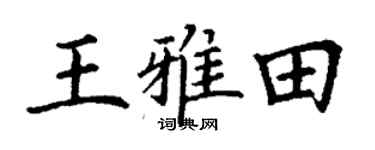 丁谦王雅田楷书个性签名怎么写