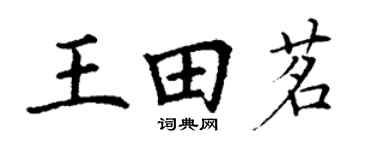丁谦王田茗楷书个性签名怎么写