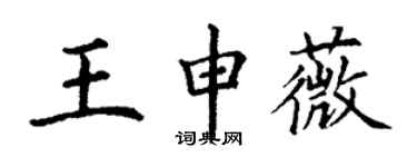丁谦王申薇楷书个性签名怎么写
