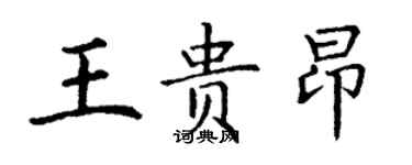 丁谦王贵昂楷书个性签名怎么写