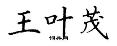 丁谦王叶茂楷书个性签名怎么写