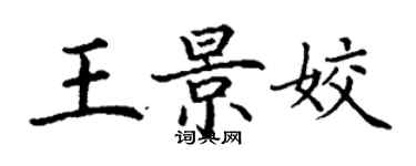 丁谦王景姣楷书个性签名怎么写