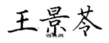 丁谦王景苓楷书个性签名怎么写