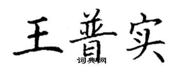 丁谦王普实楷书个性签名怎么写
