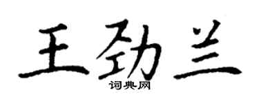 丁谦王劲兰楷书个性签名怎么写
