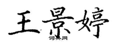 丁谦王景婷楷书个性签名怎么写